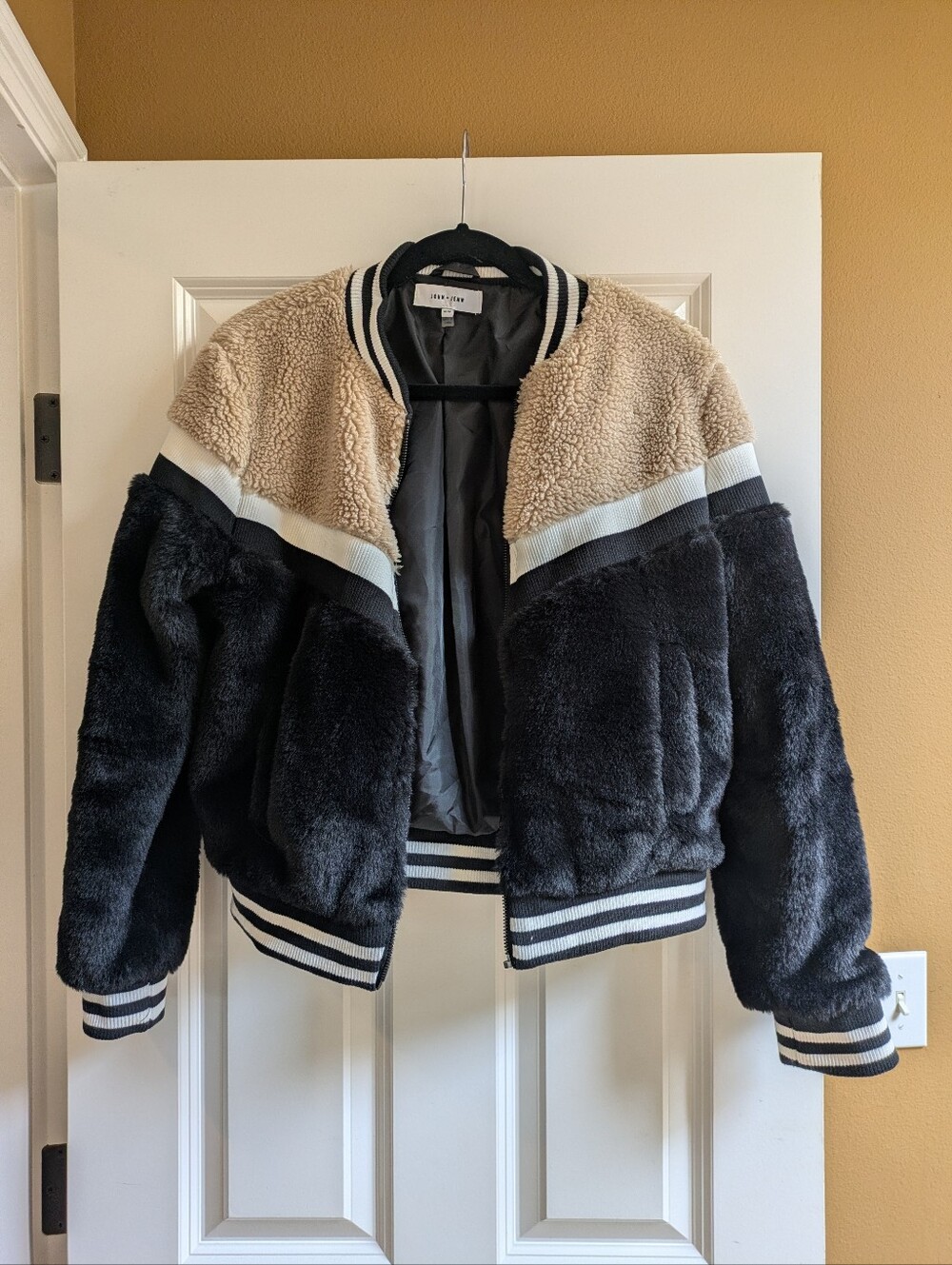 John + Jenn Faux Fur Bomber Jacket